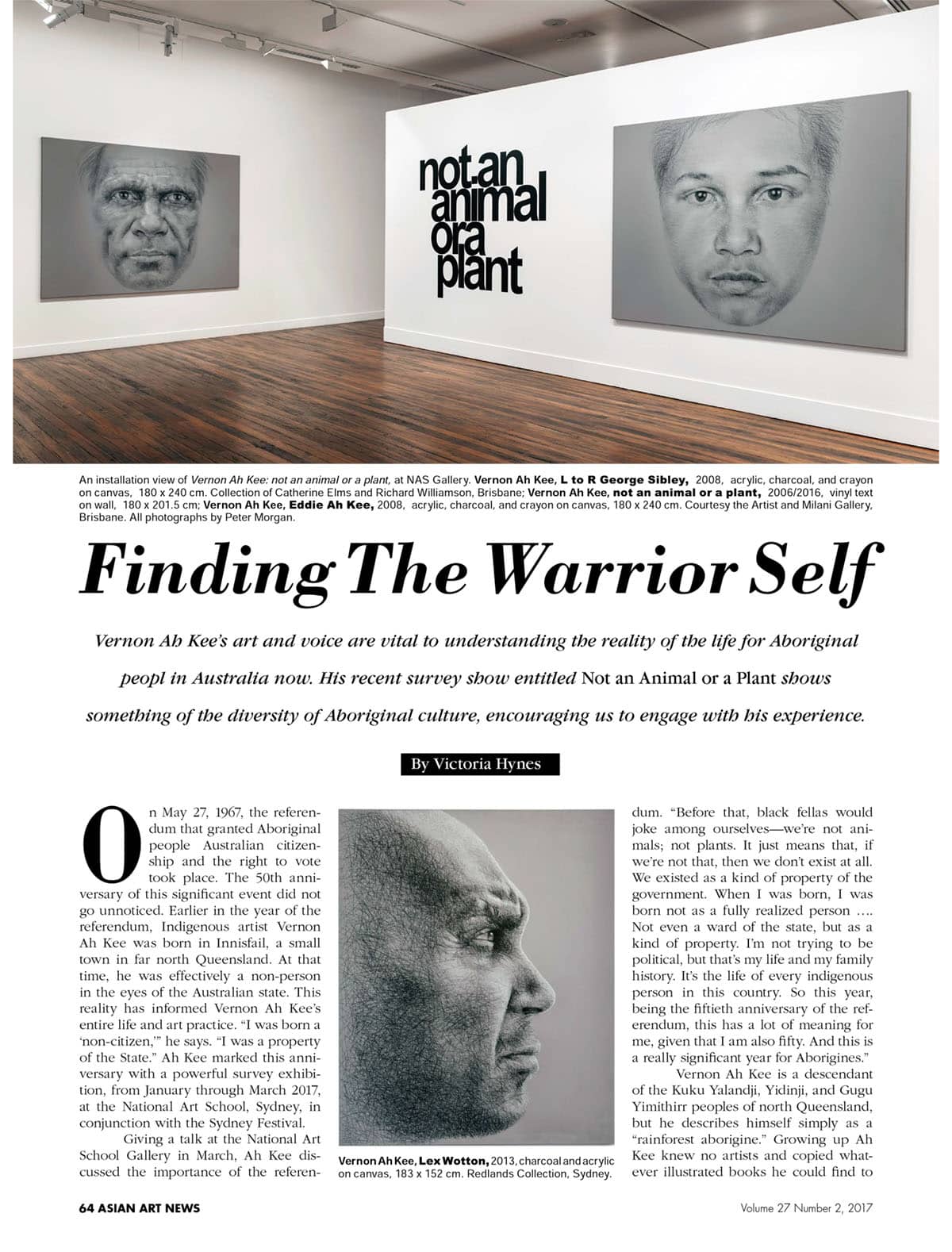 Arts Writer Victoria Hynes | Vernon Ah Kee - ‘Asian Art News’